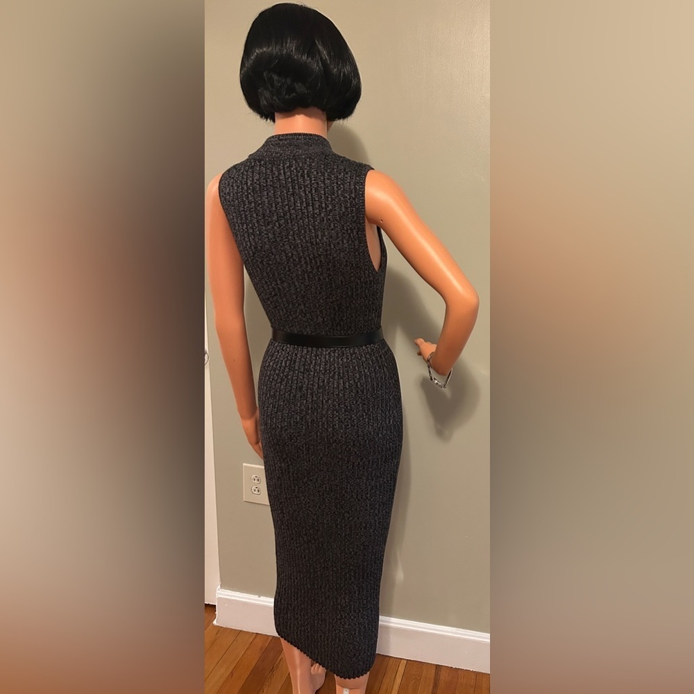 Elegant Black Textured Women's Dress - Picture 8 of 11